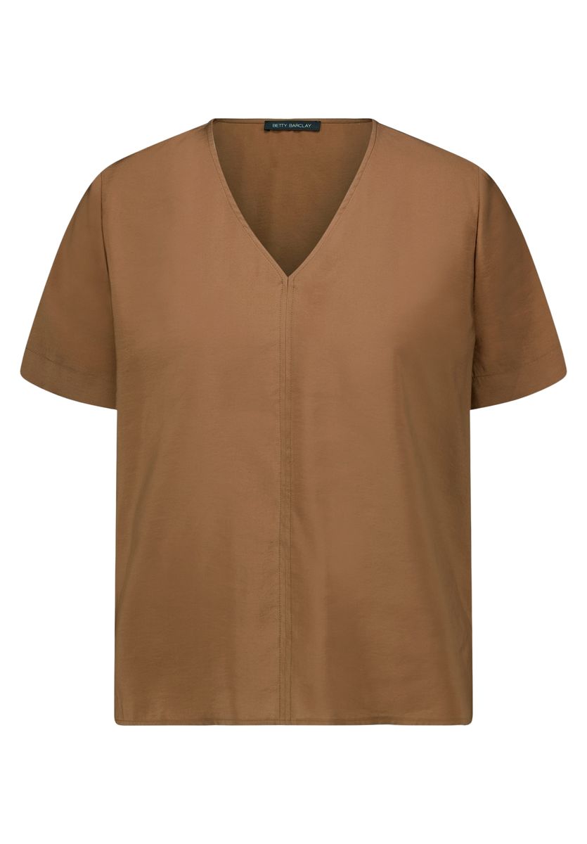 Kurzarm-Shirtbluse mit V-Ausschnitt