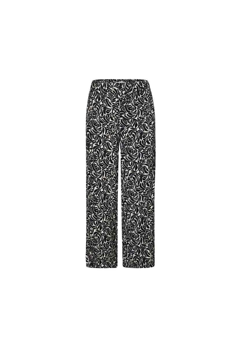 Weite Culotte mit abstraktem Blattmuster