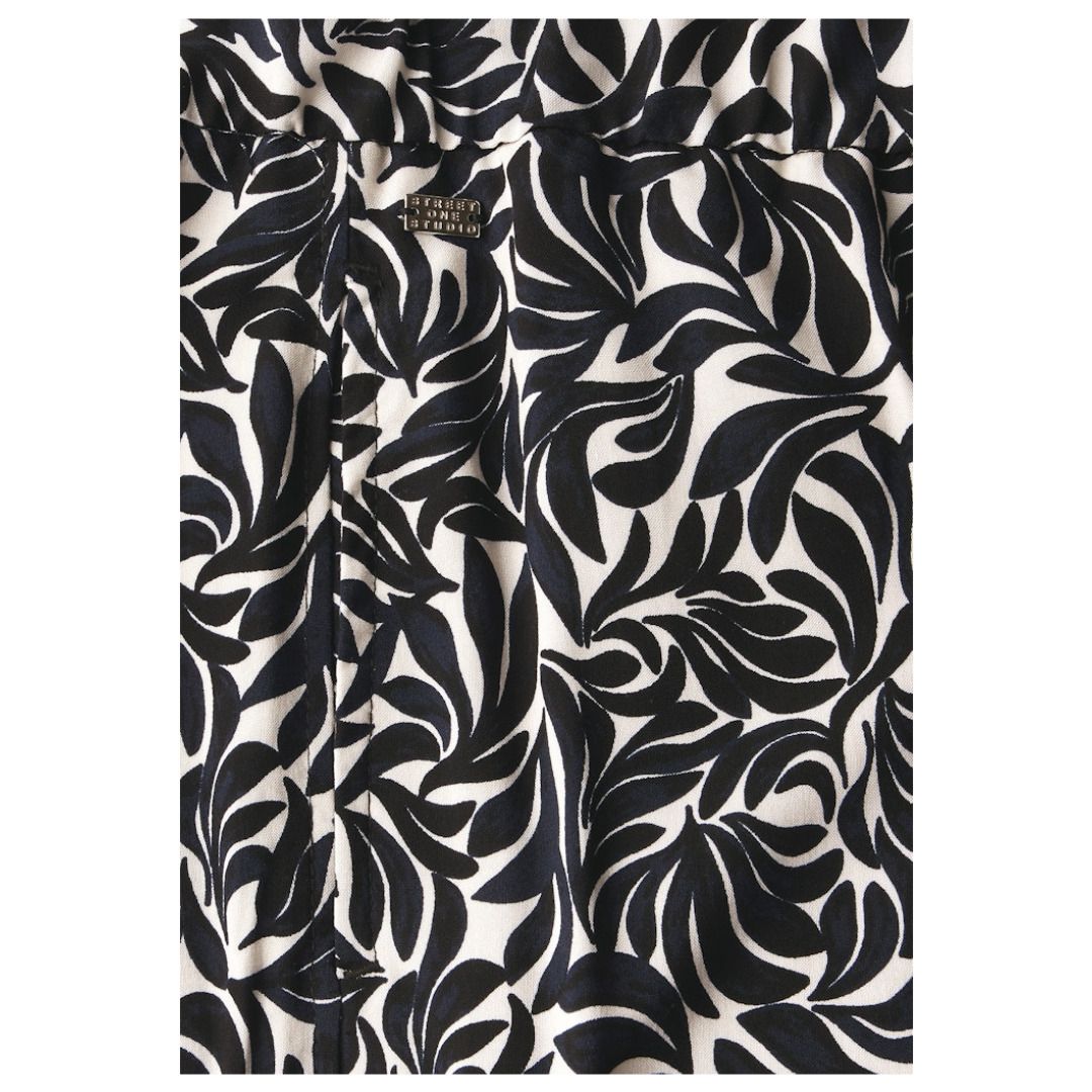 Weite Culotte mit abstraktem Blattmuster