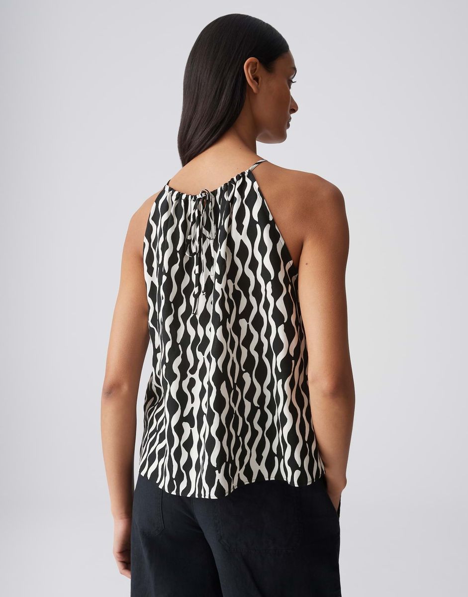 Gemustertes Neckholder-Blusentop