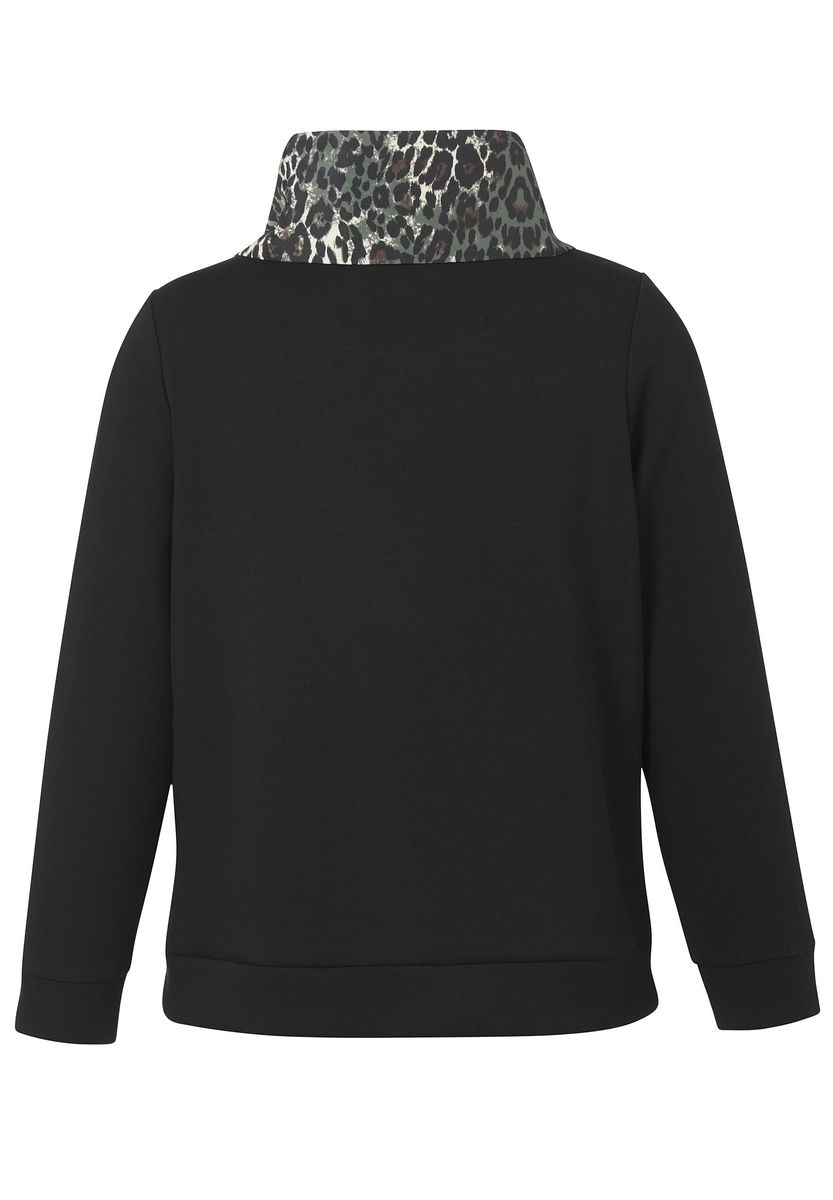 Bequemes Sweatshirt mit Leoparden-Stehkragen