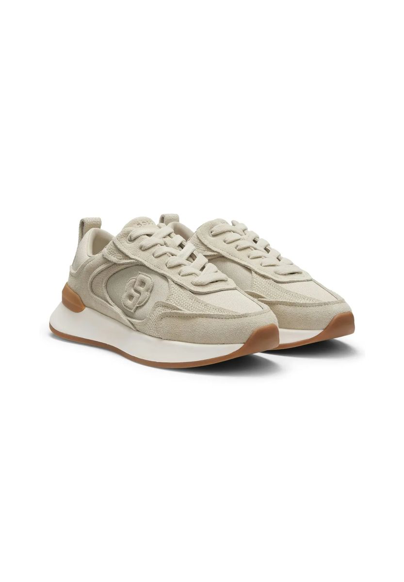 Sneaker aus Wildleder und Canvas mit Monogramm