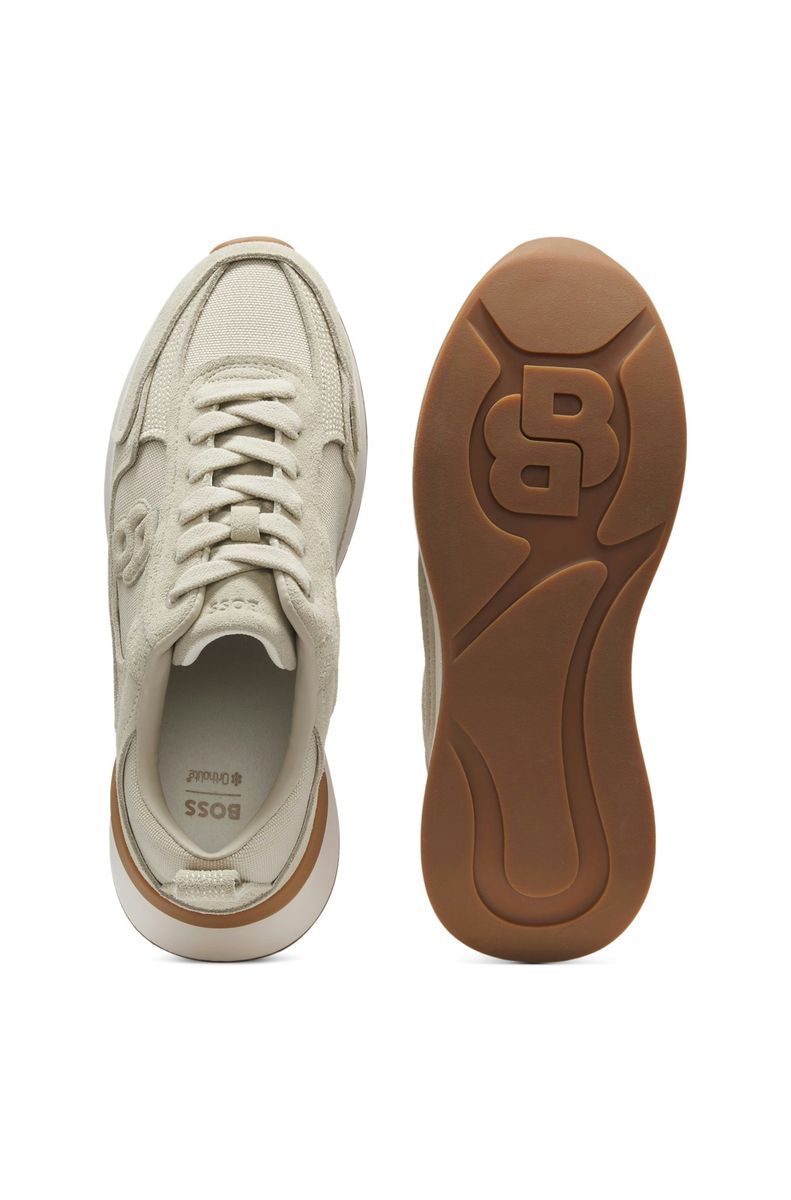 Sneaker aus Wildleder und Canvas mit Monogramm