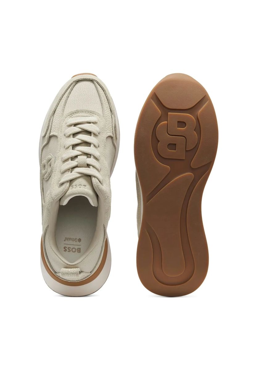 Sneaker aus Wildleder und Canvas mit Monogramm