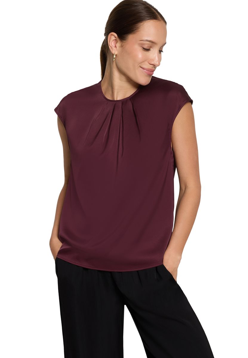 Elegante Satinbluse mit Falten