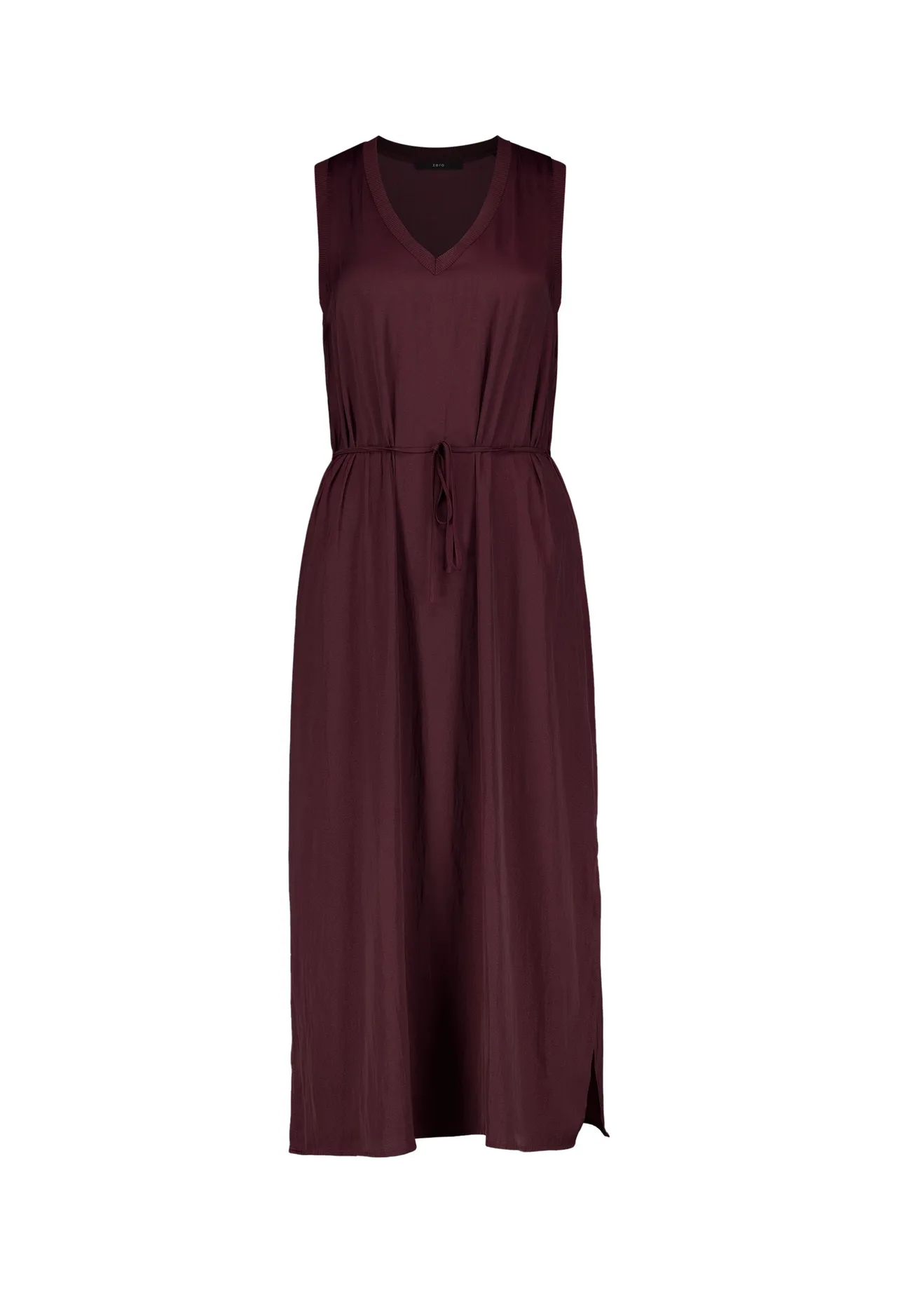 Ärmelloses Midi-Kleid mit V-Ausschnitt