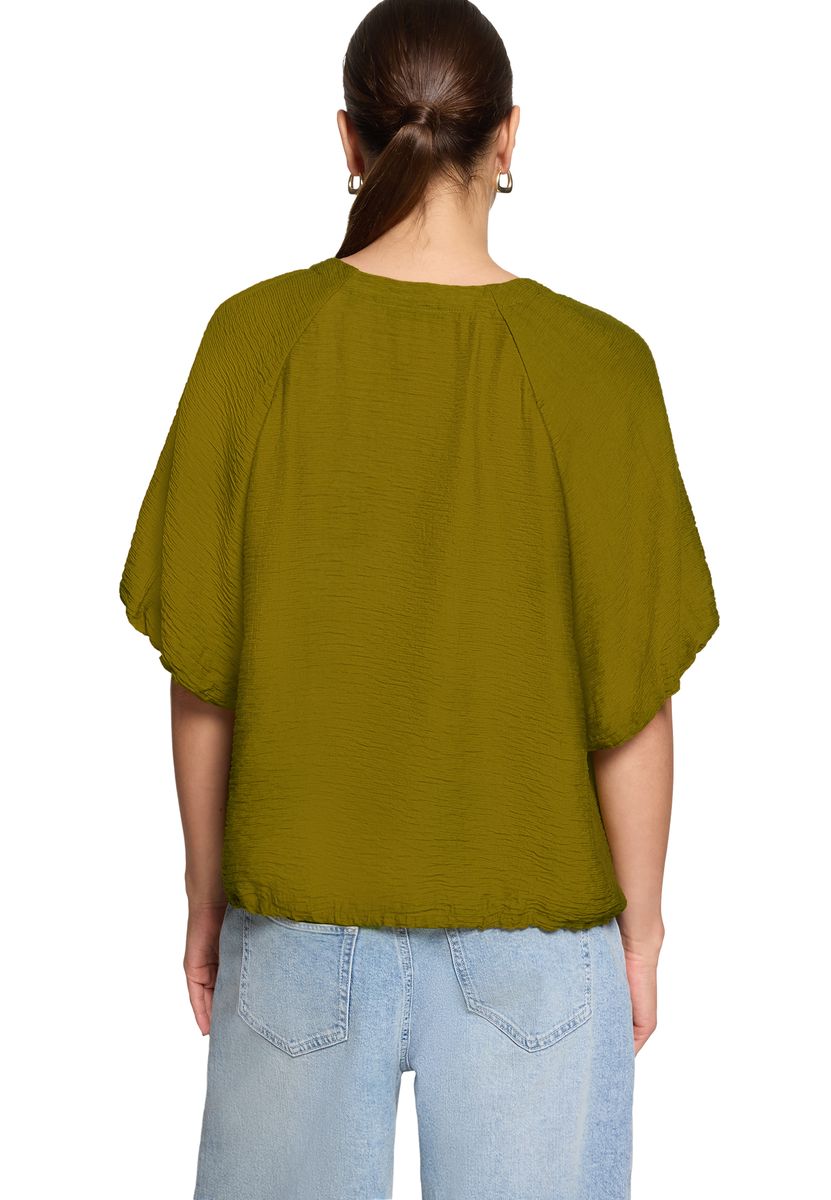 V-Ausschnitt Bluse mit Kordelzug