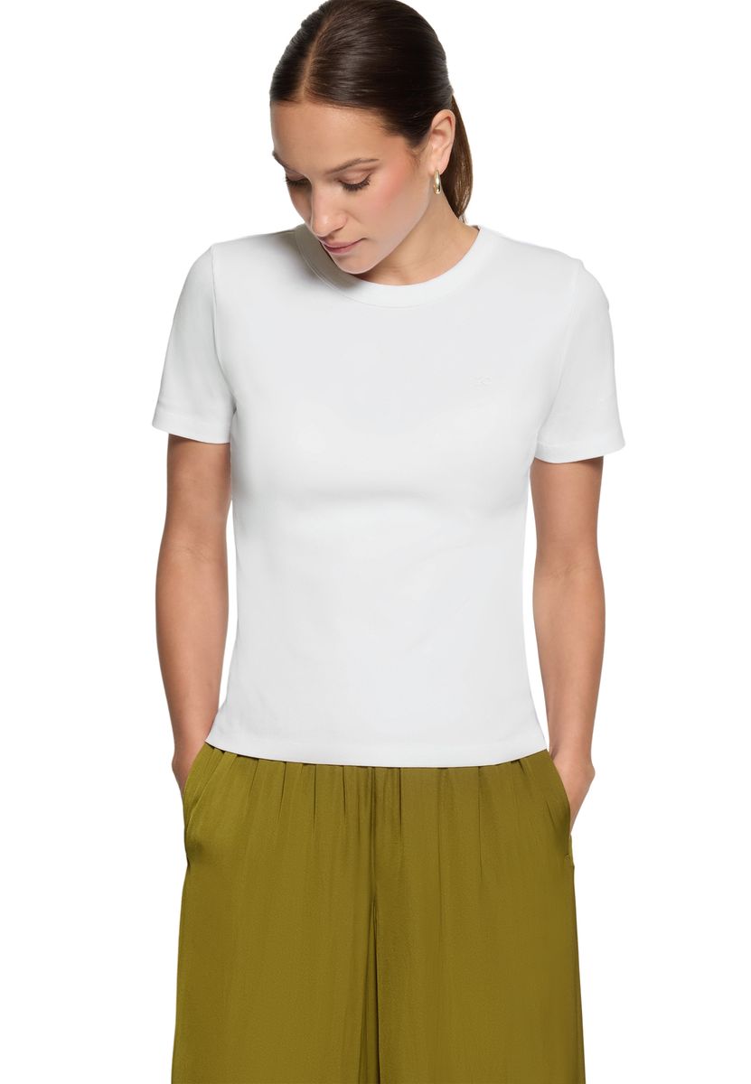 Klassisches geripptes Rundhals-T-Shirt