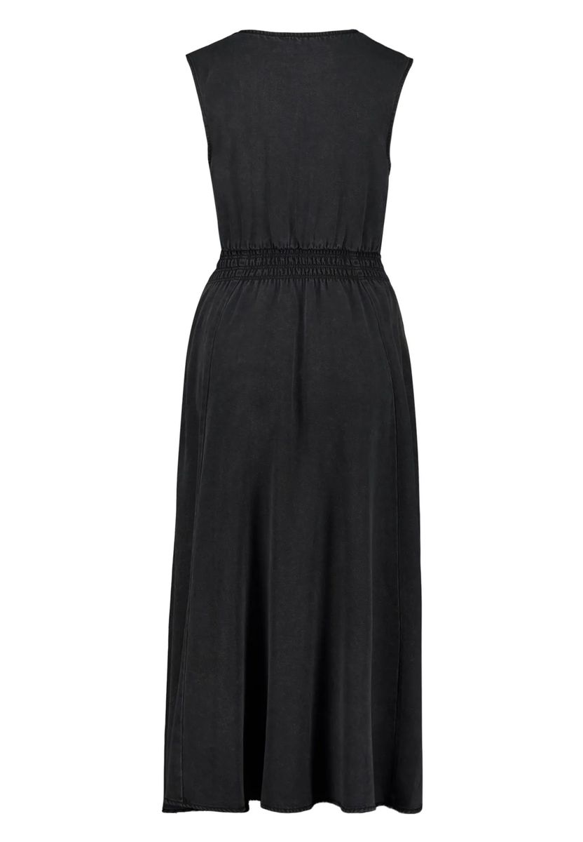 Ärmelloses Midikleid mit gesmokter Taille