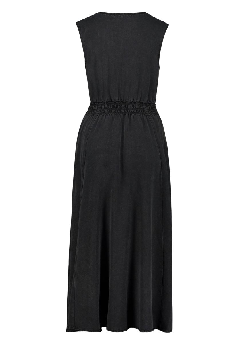 Ärmelloses Midikleid mit gesmokter Taille