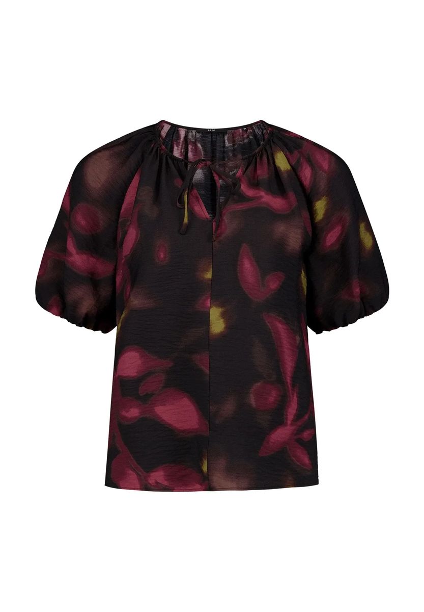 Print-Bluse mit Schlüsselloch-Ausschnitt