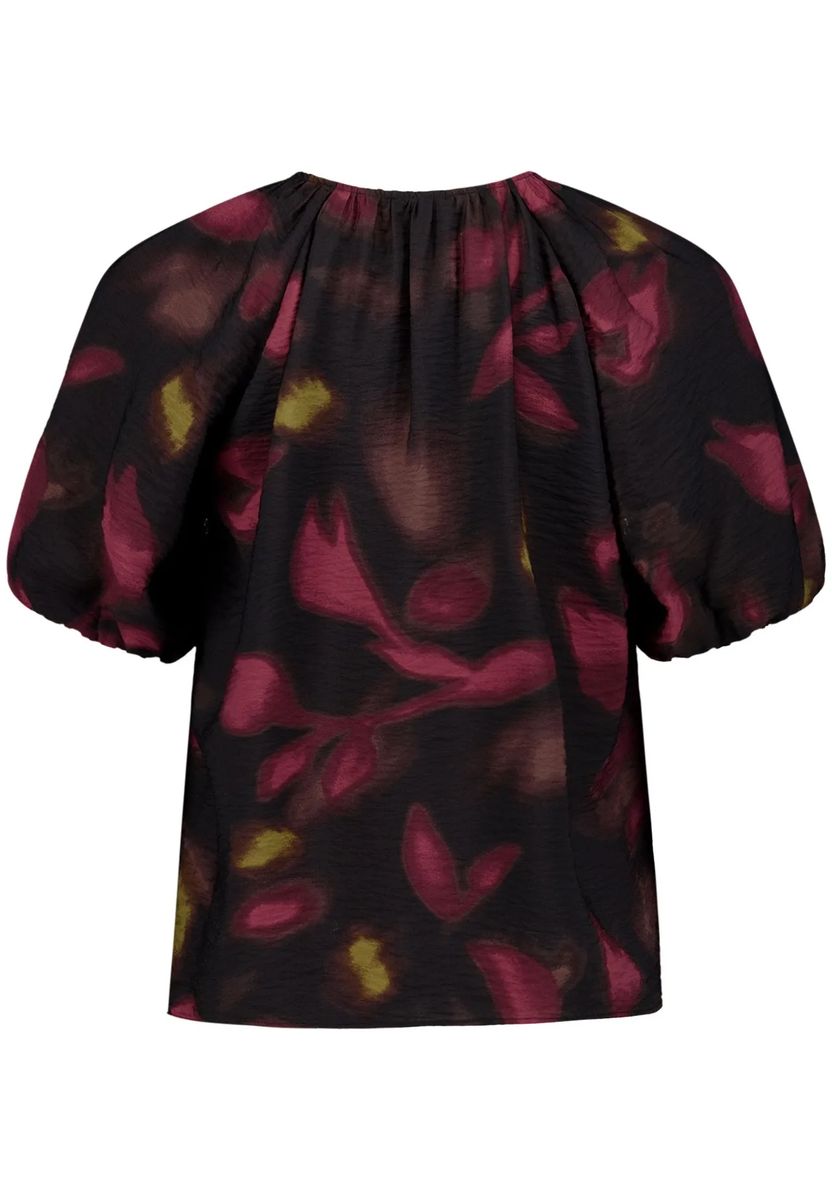 Print-Bluse mit Schlüsselloch-Ausschnitt