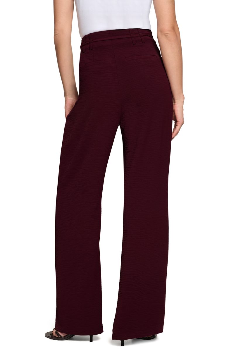 Weite High-Waist-Stoffhose mit Gürtel