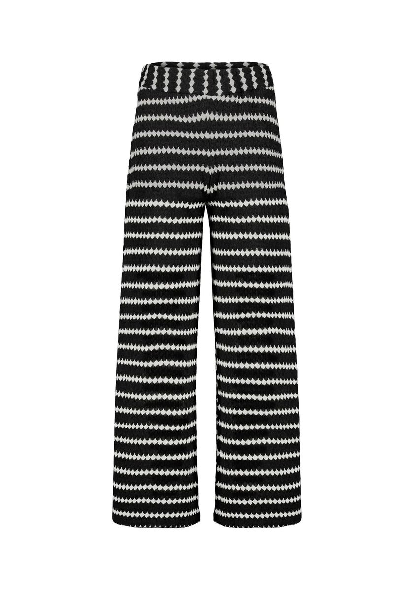 Gemusterte Strickhose mit weitem Bein