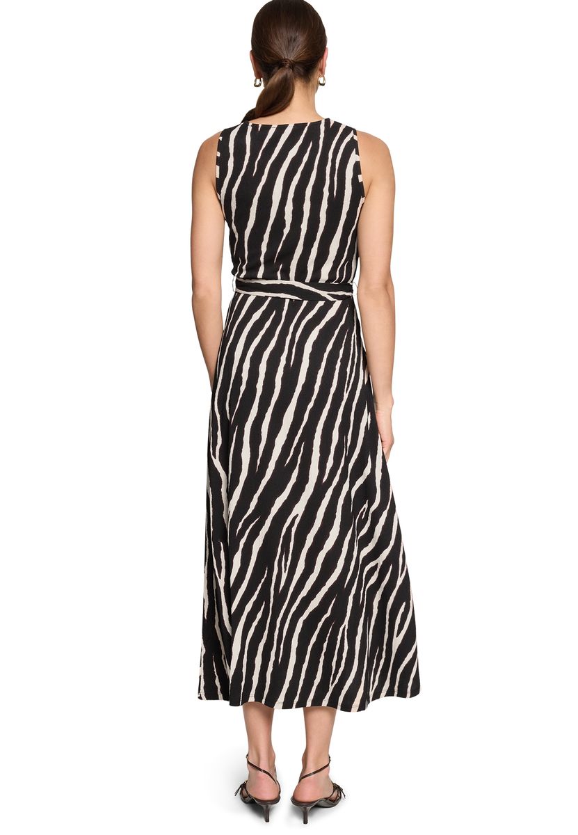 Ärmelloses Wickelkleid mit Zebramuster