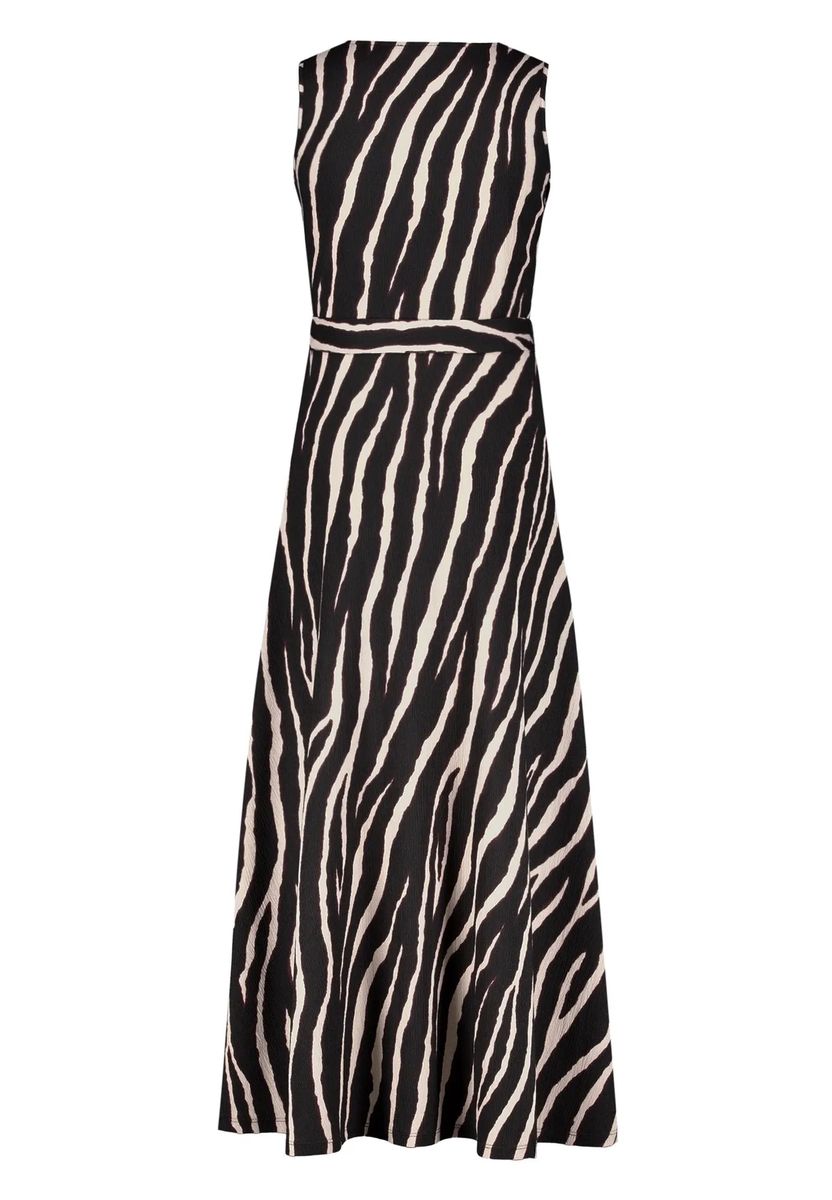 Ärmelloses Wickelkleid mit Zebramuster
