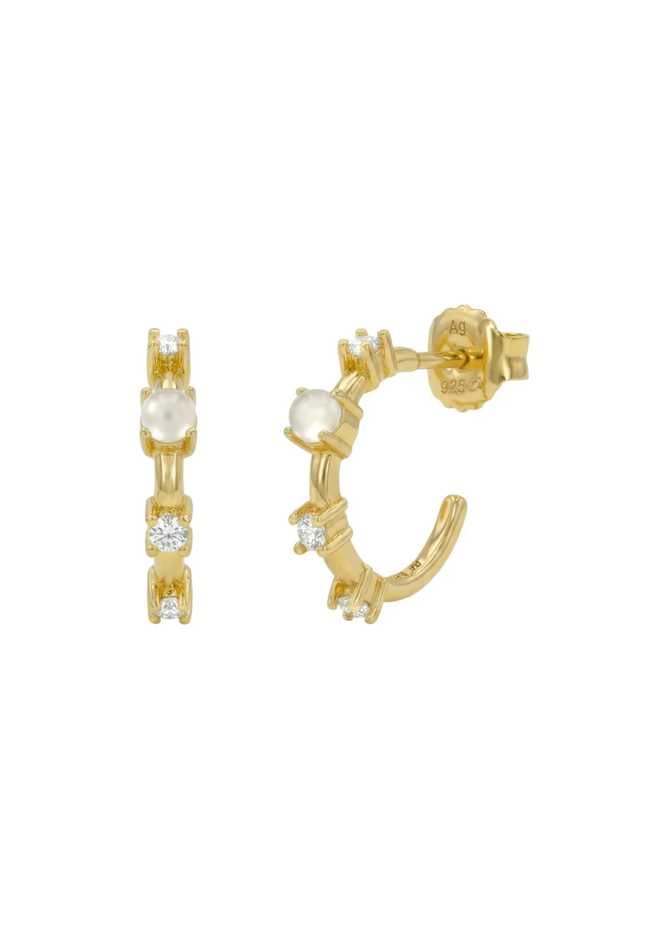 Elegante Creolen mit Chalzedon-Besatz
