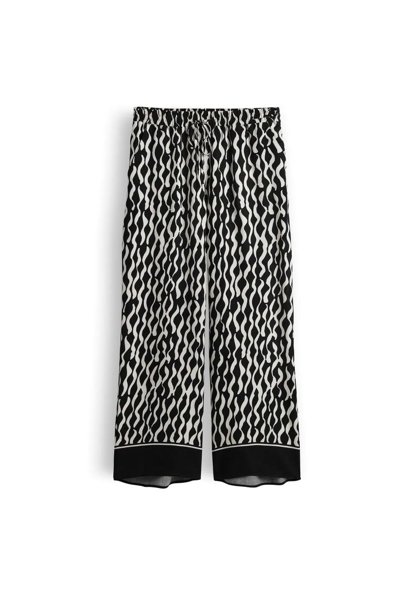 Fließende gemusterte Wide Leg Hose