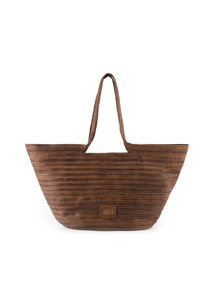 Leder-Shopper mit Lagen-Design
