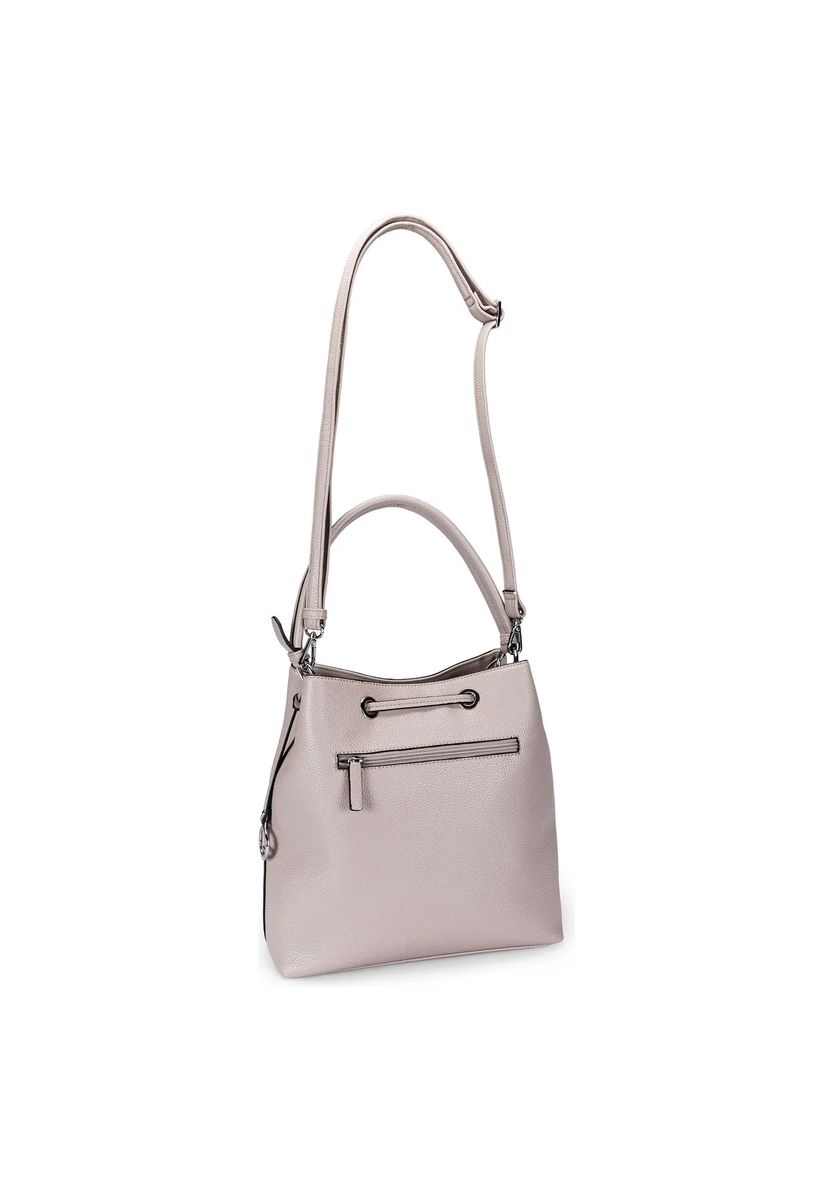 Genarbte Beuteltasche mit Kordelzug