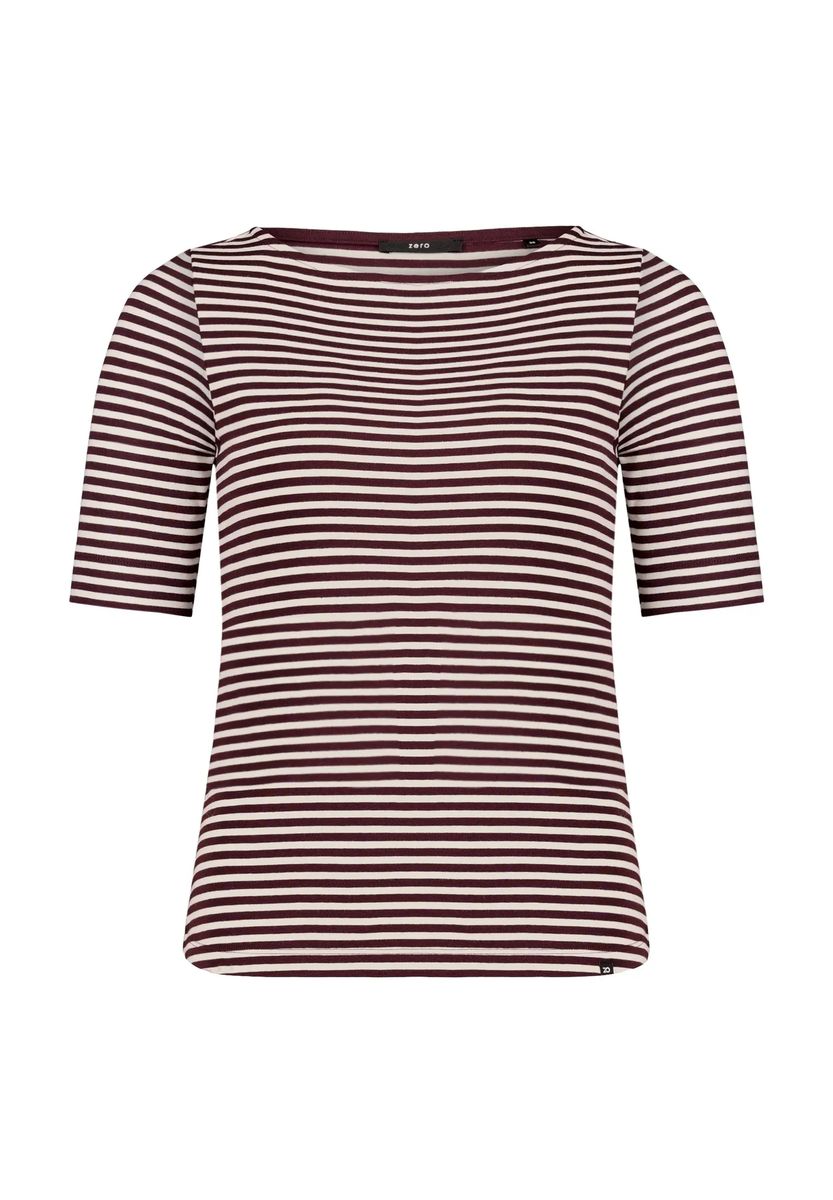 Gestreiftes Halbarmshirt mit U-Boot-Ausschnitt