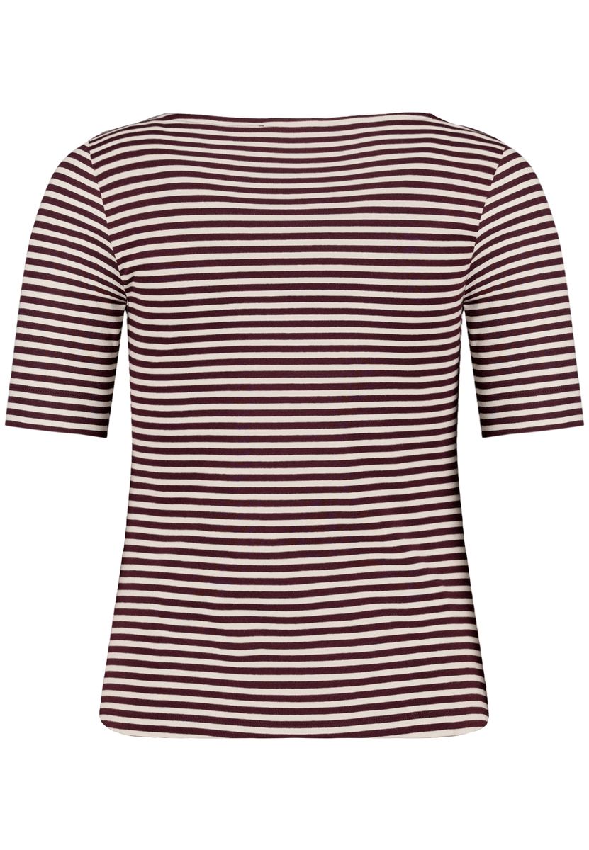 Gestreiftes Halbarmshirt mit U-Boot-Ausschnitt