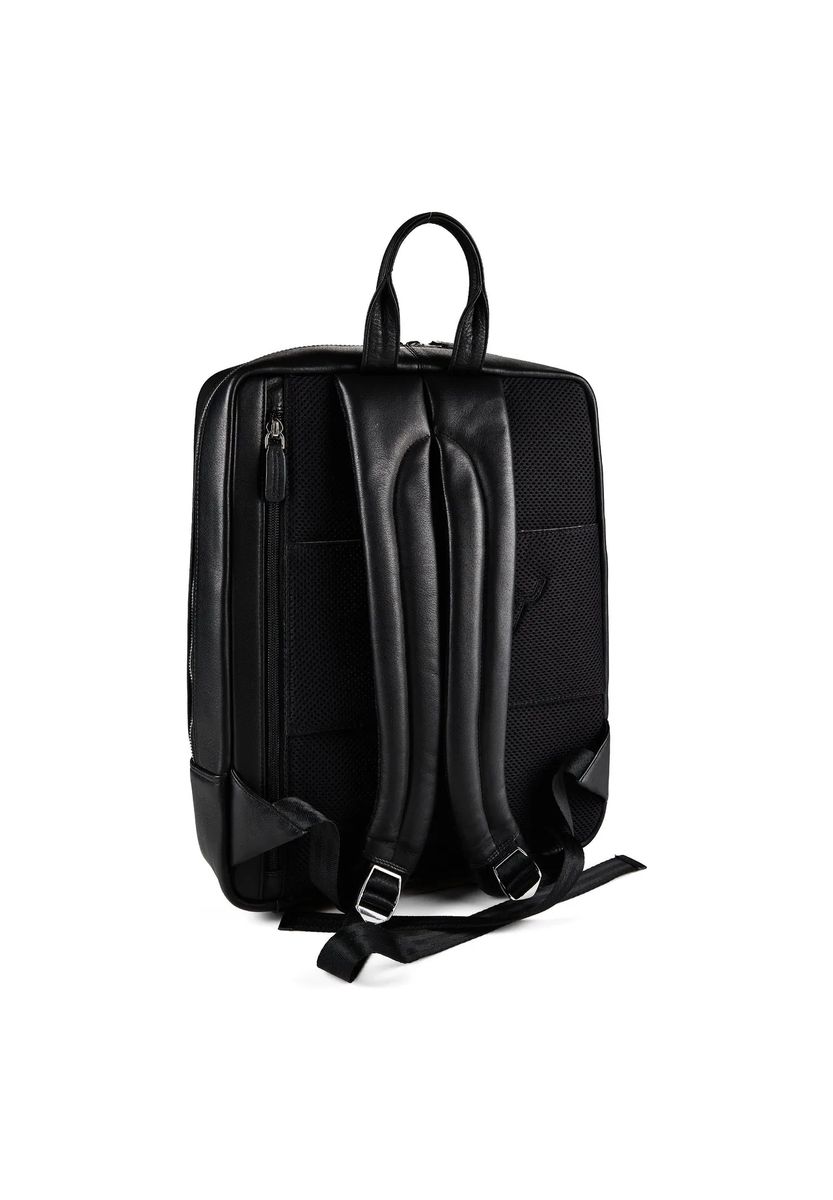 Strukturierter Leder-Laptop-Rucksack