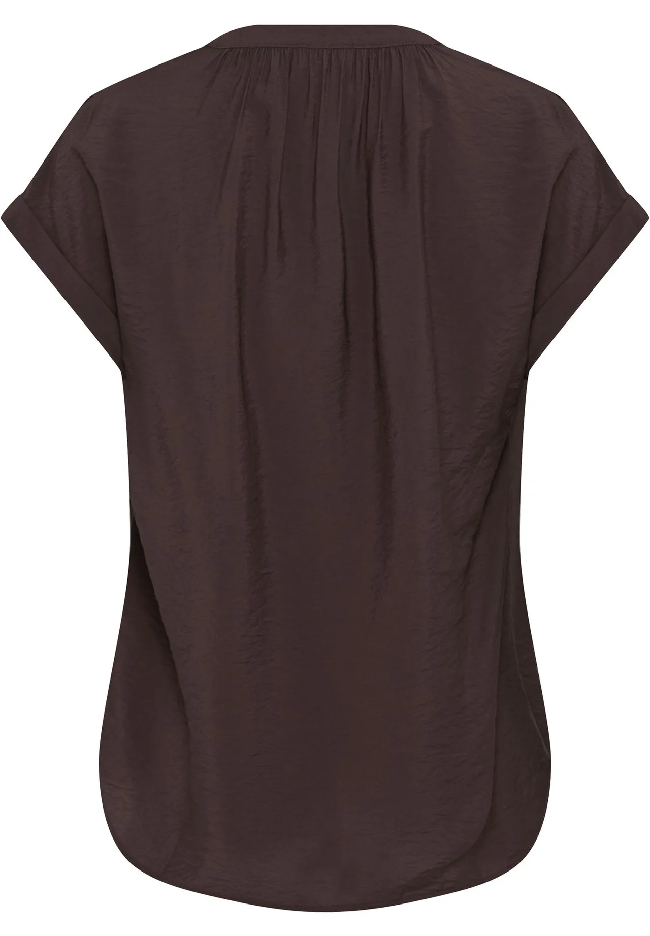 Bluse mit V-Ausschnitt und Schulterfalten