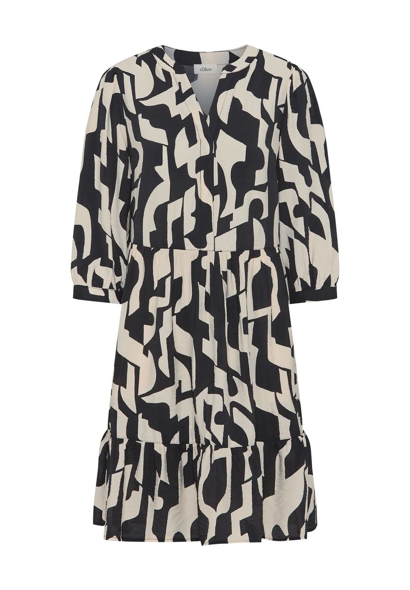 Stufenkleid mit geometrischem Print