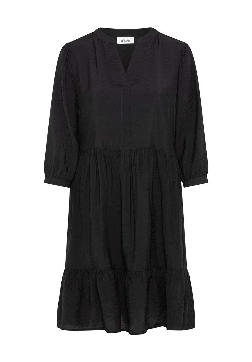 Gestuftes Midikleid mit V-Ausschnitt