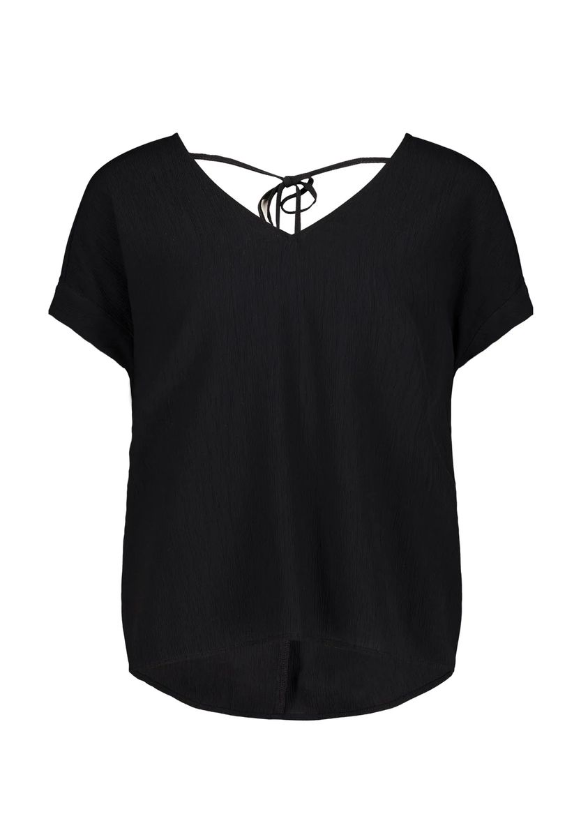 Minimalistische V-Ausschnitt Bluse mit Bindeband