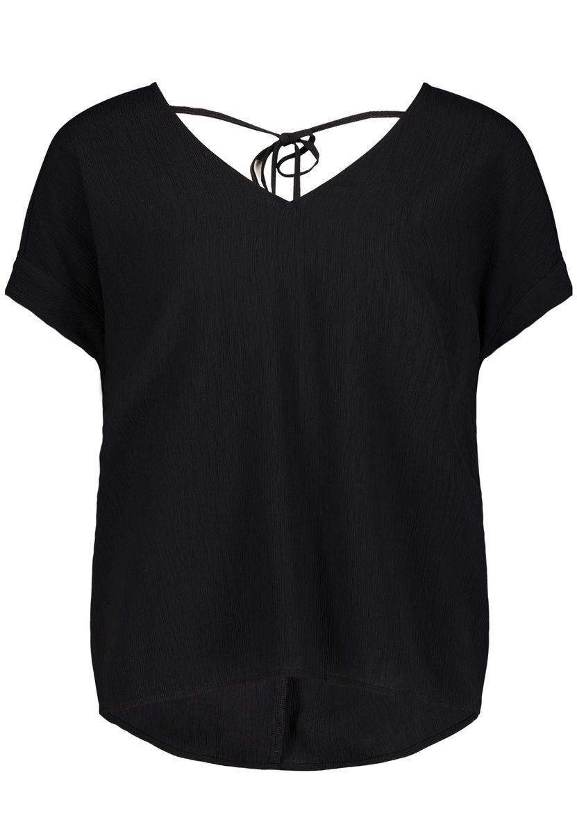 Minimalistische V-Ausschnitt Bluse mit Bindeband