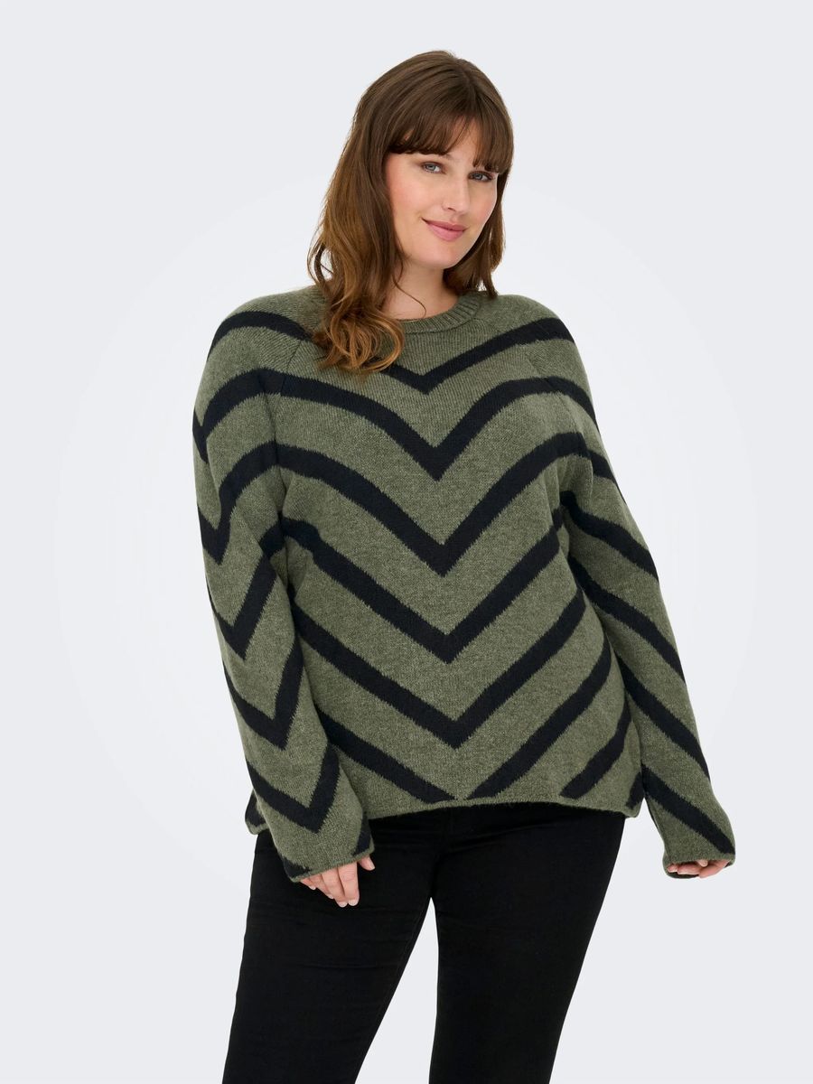 Strickpullover mit Chevron-Muster