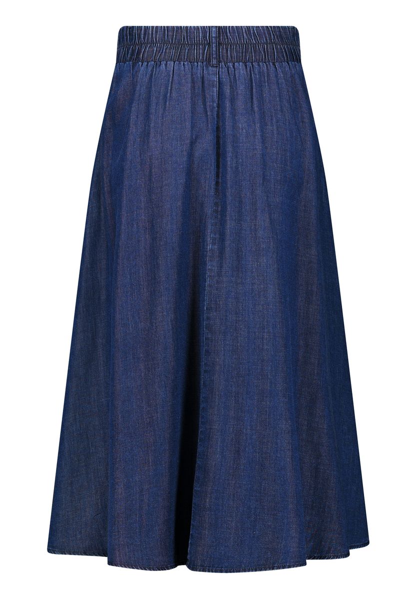Ausgestellter Midirock in Denim-Optik