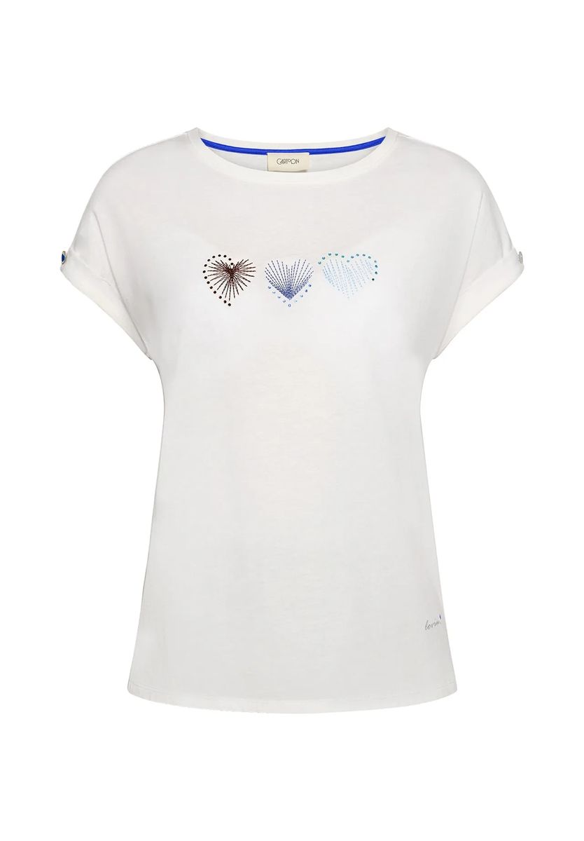 Baumwoll-Shirt mit Herz-Stickerei