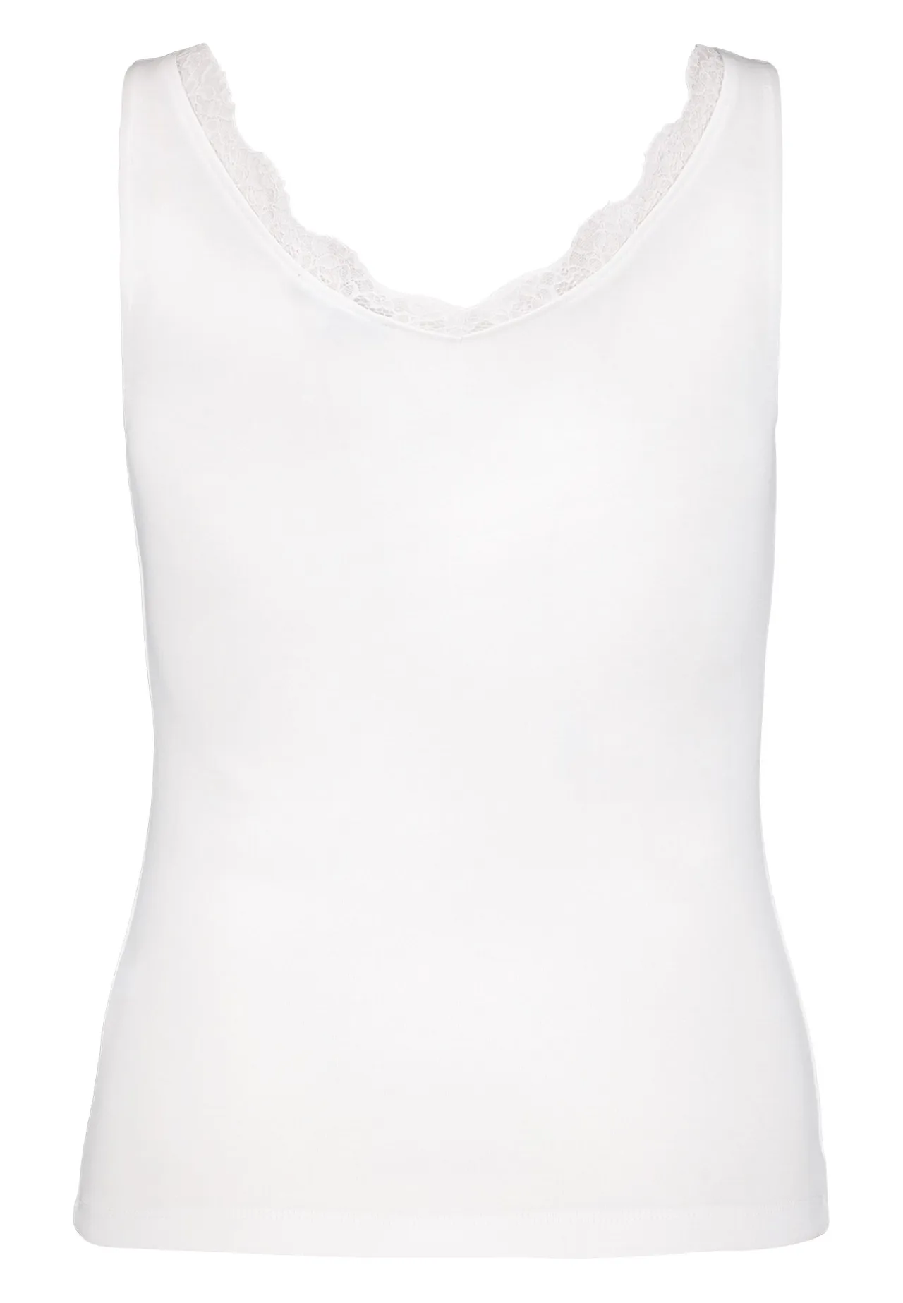Tanktop mit Spitzenbesatz aus Baumwolle