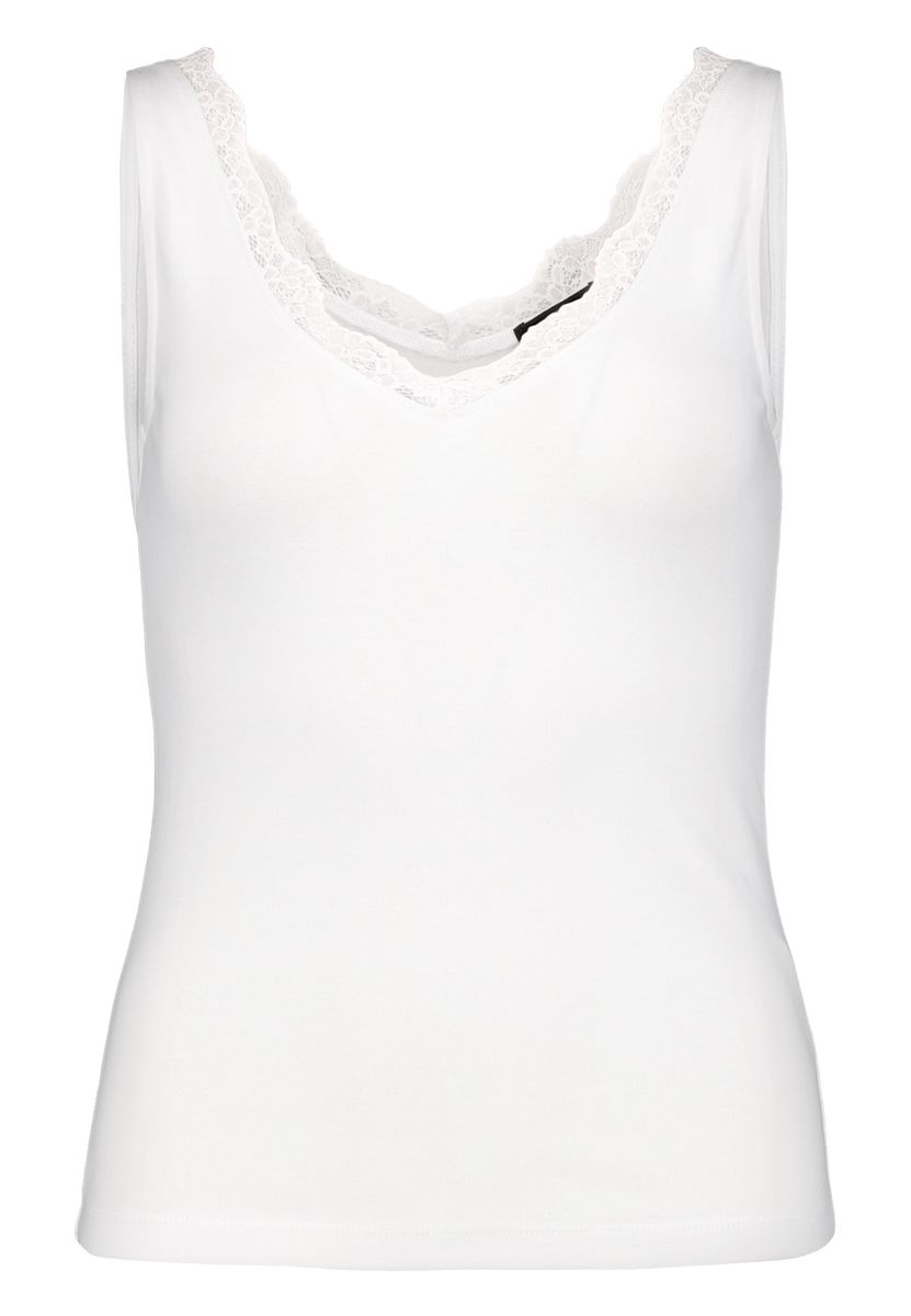 Tanktop mit Spitzenbesatz aus Baumwolle
