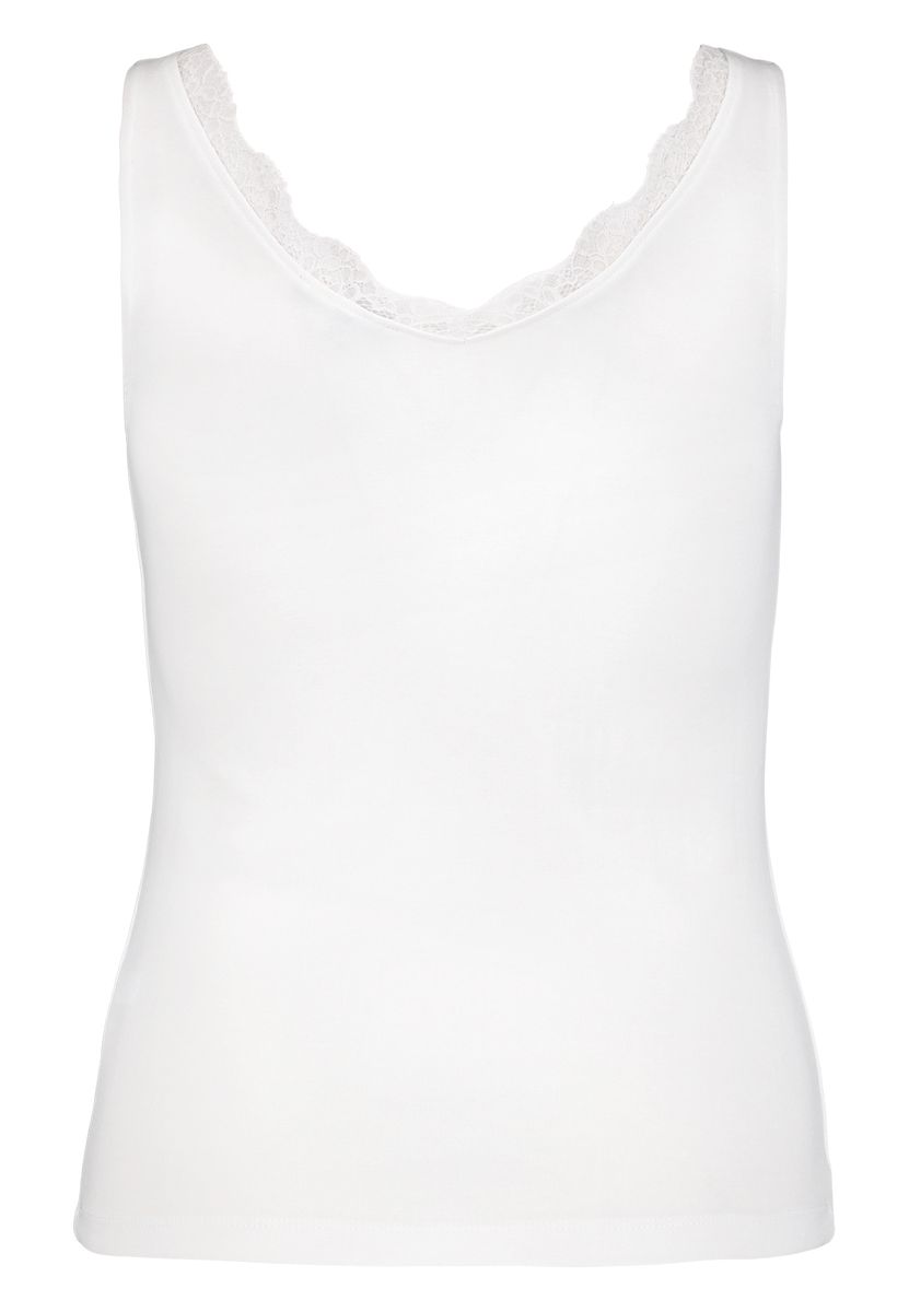 Tanktop mit Spitzenbesatz aus Baumwolle