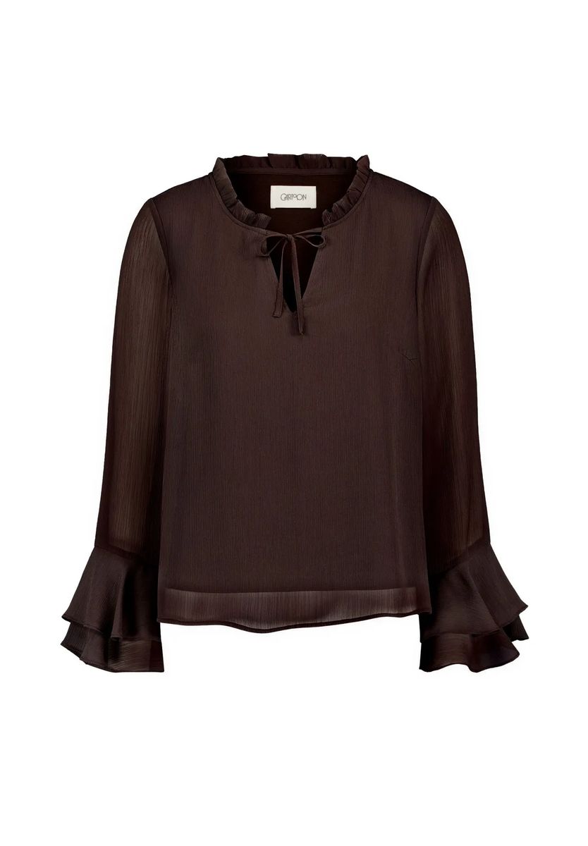 Fließende Bluse mit Volantärmeln