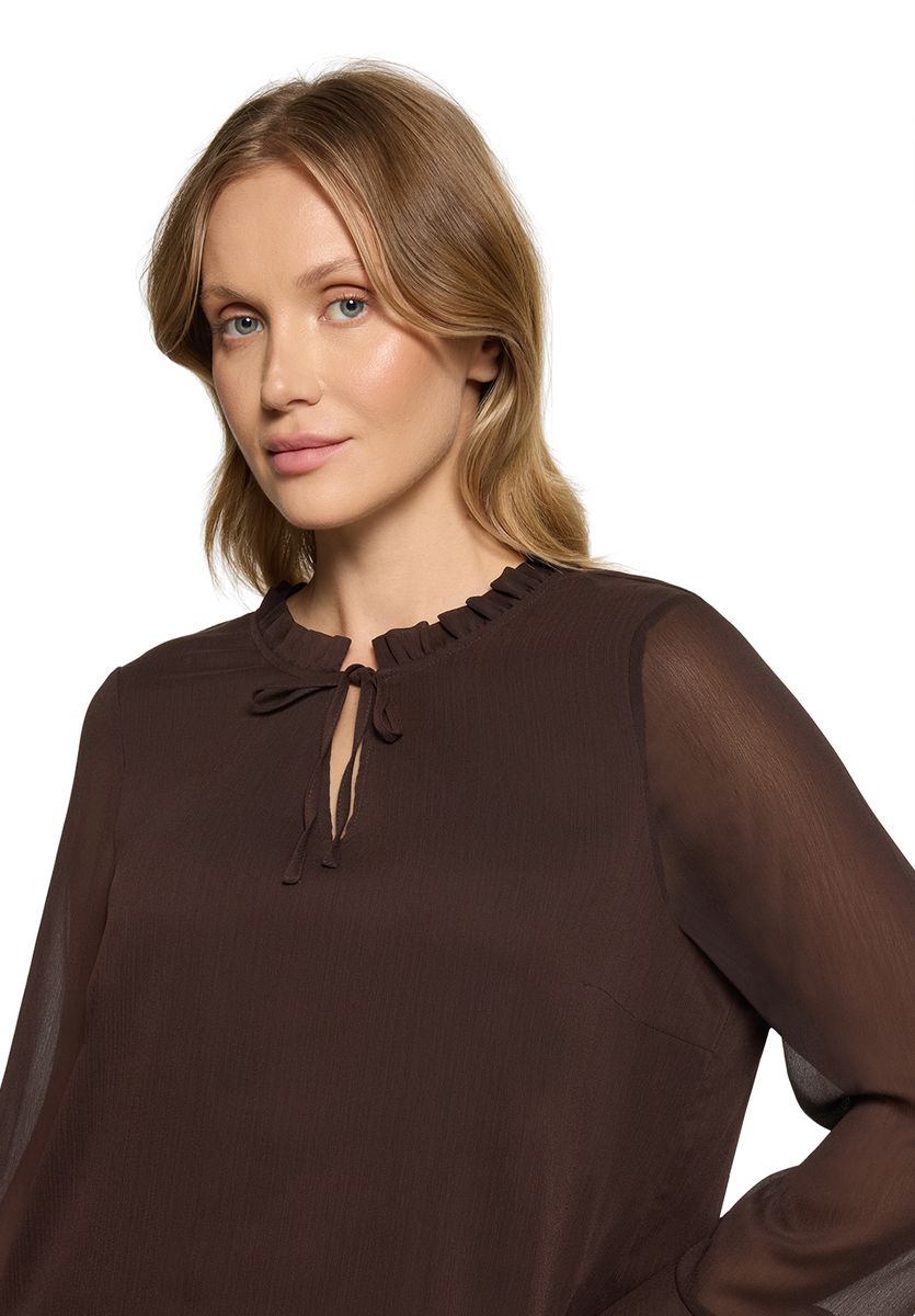 Fließende Bluse mit Volantärmeln