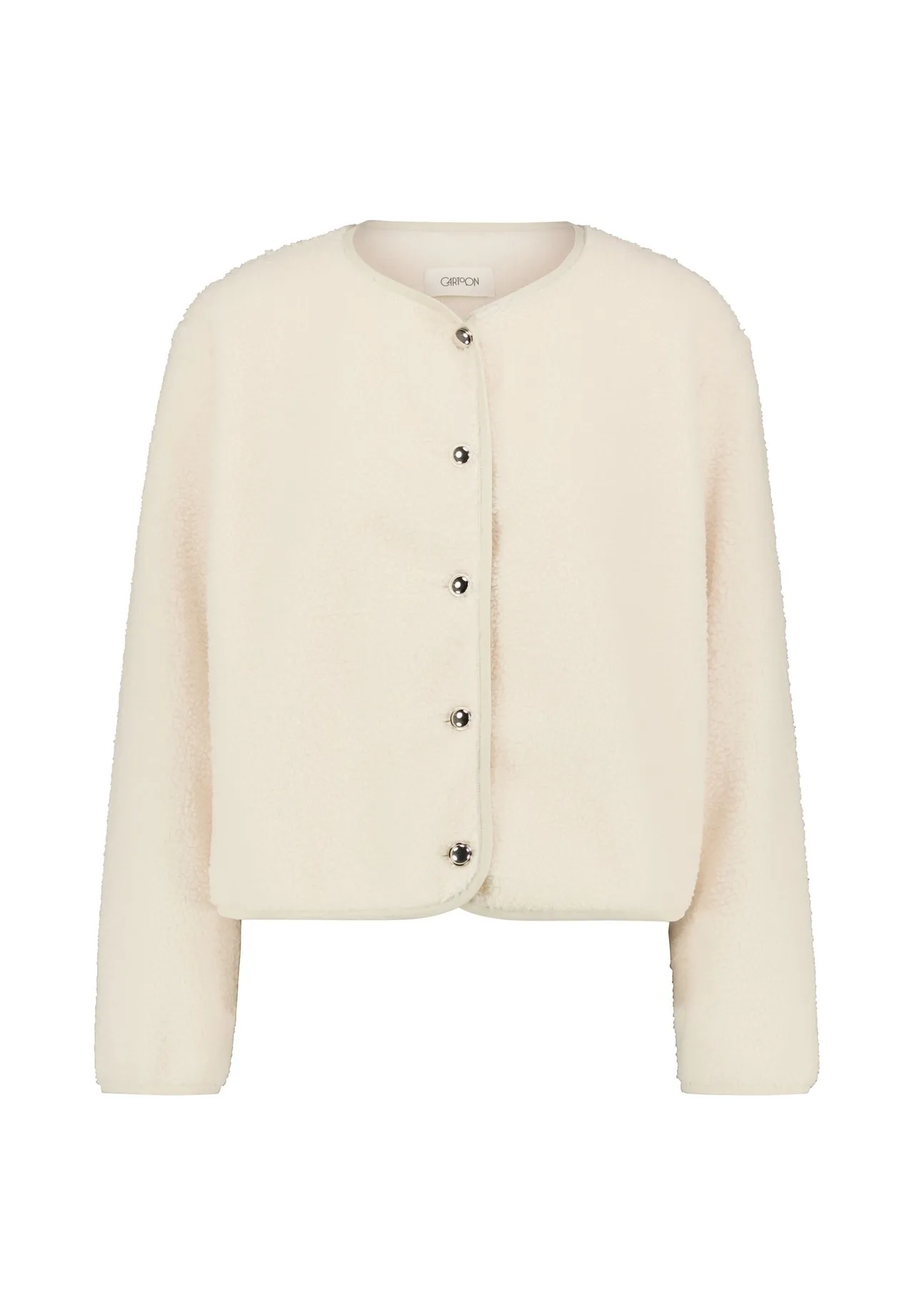 Weiche Teddy-Fleece-Jacke mit Druckknöpfen