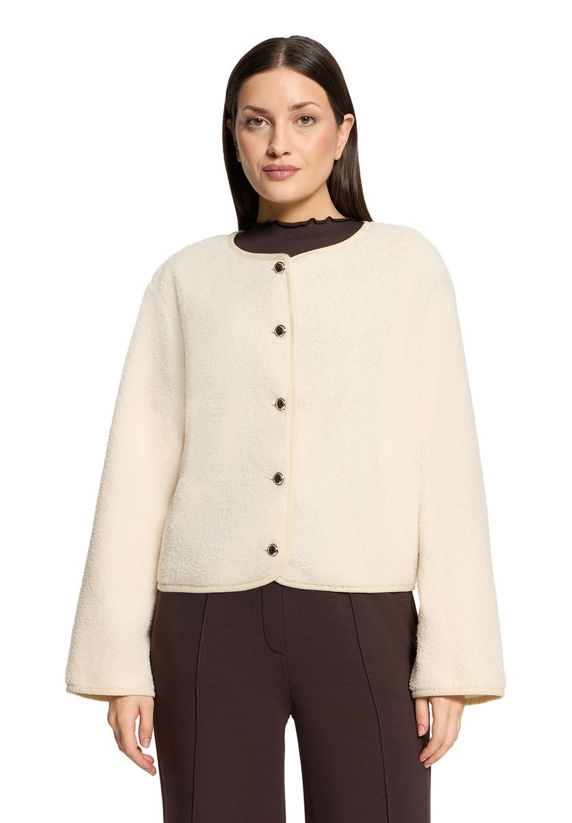 Weiche Teddy-Fleece-Jacke mit Druckknöpfen
