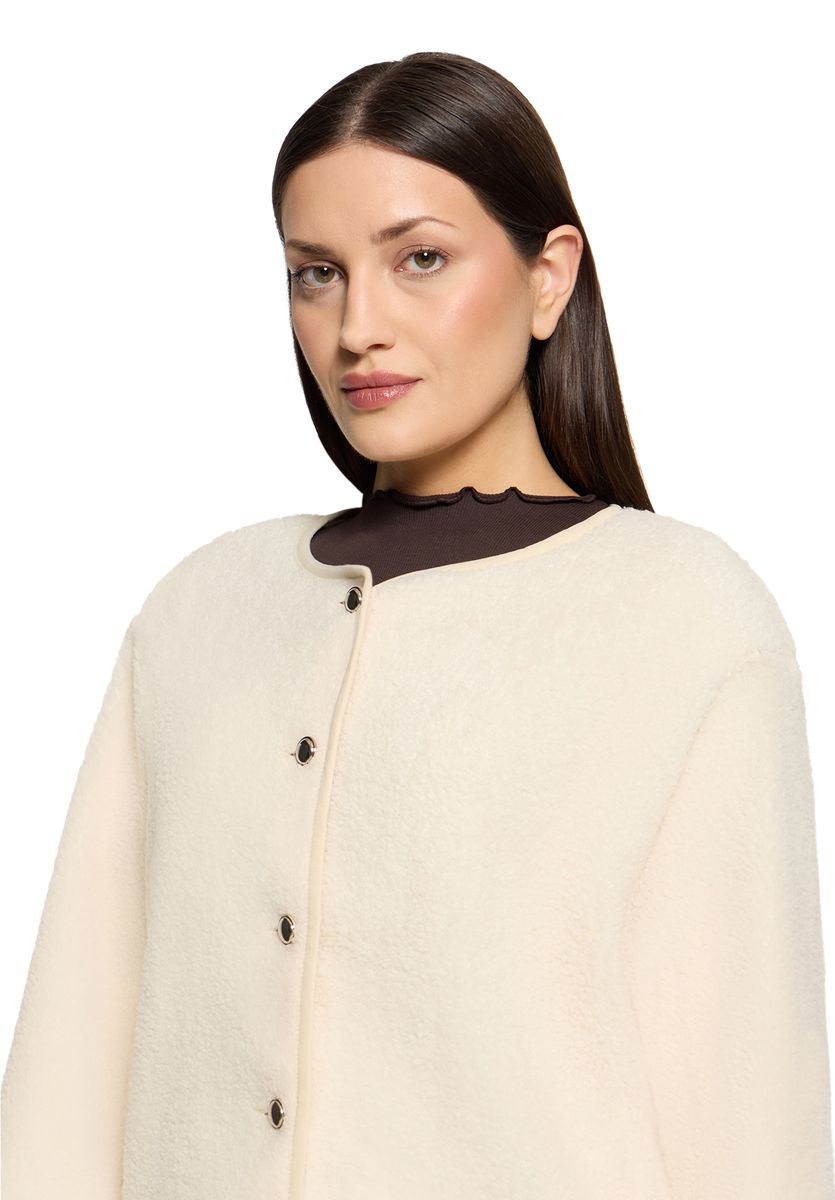 Weiche Teddy-Fleece-Jacke mit Druckknöpfen