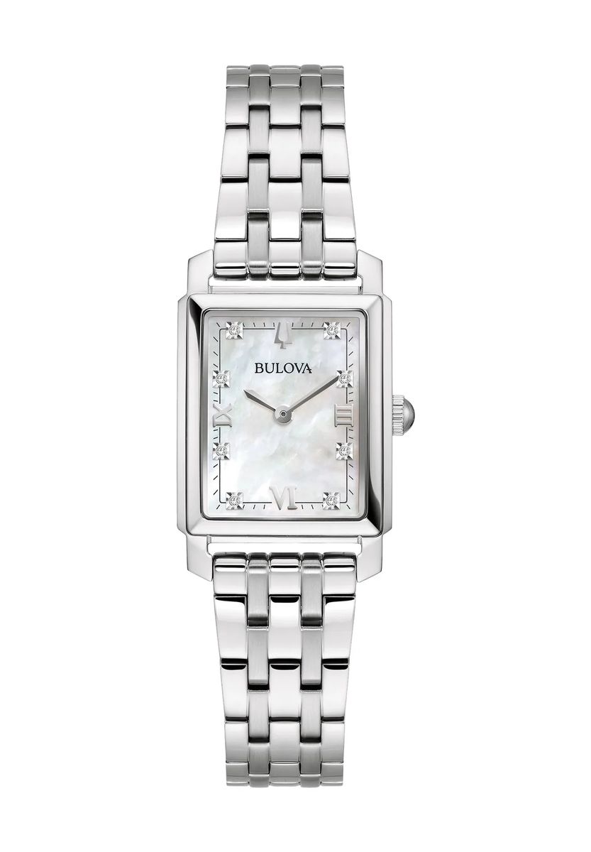 Elegante rechteckige Uhr mit Diamanten