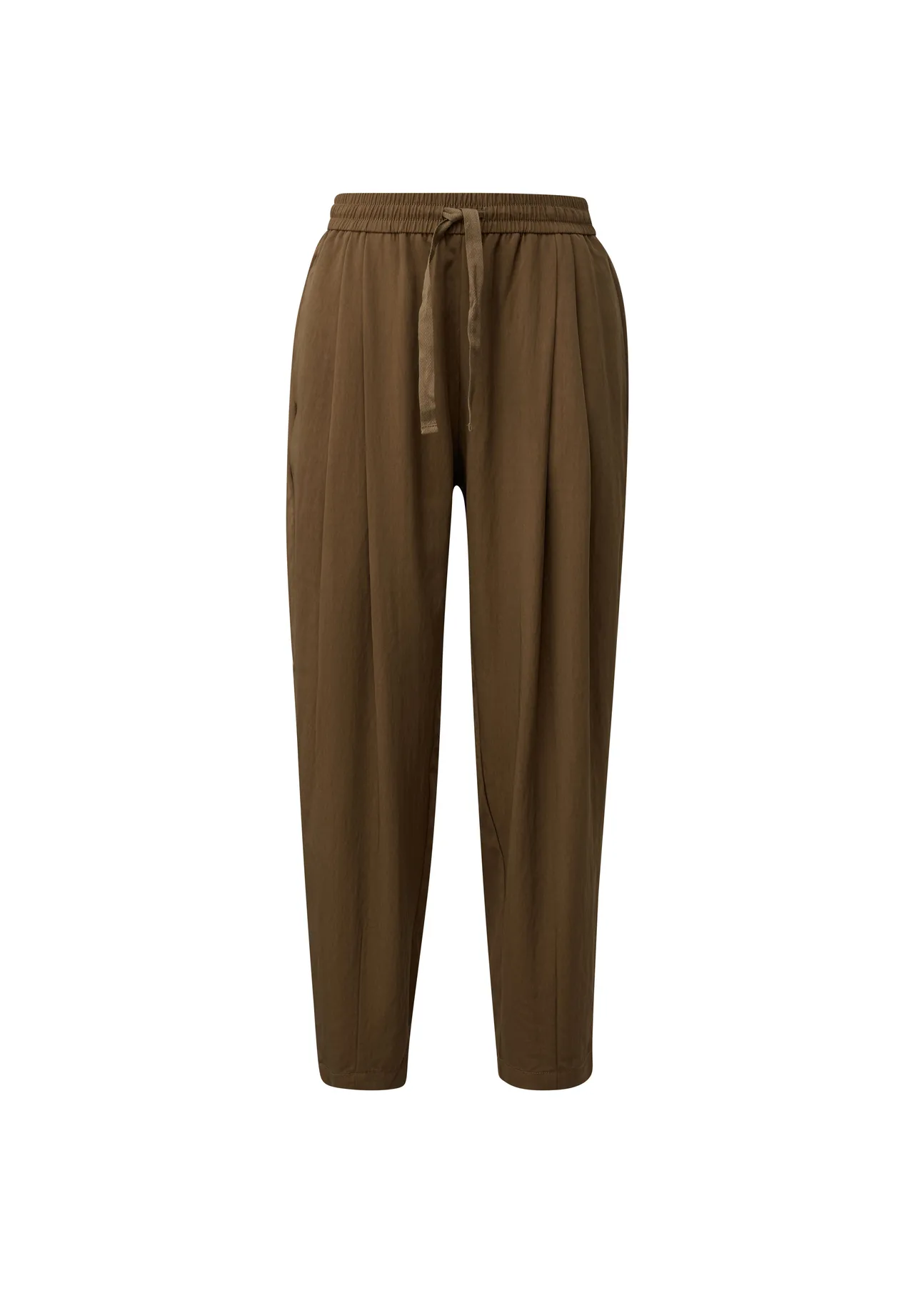 Hochtaillierte Barrel-Leg-Hose mit Bundfalten