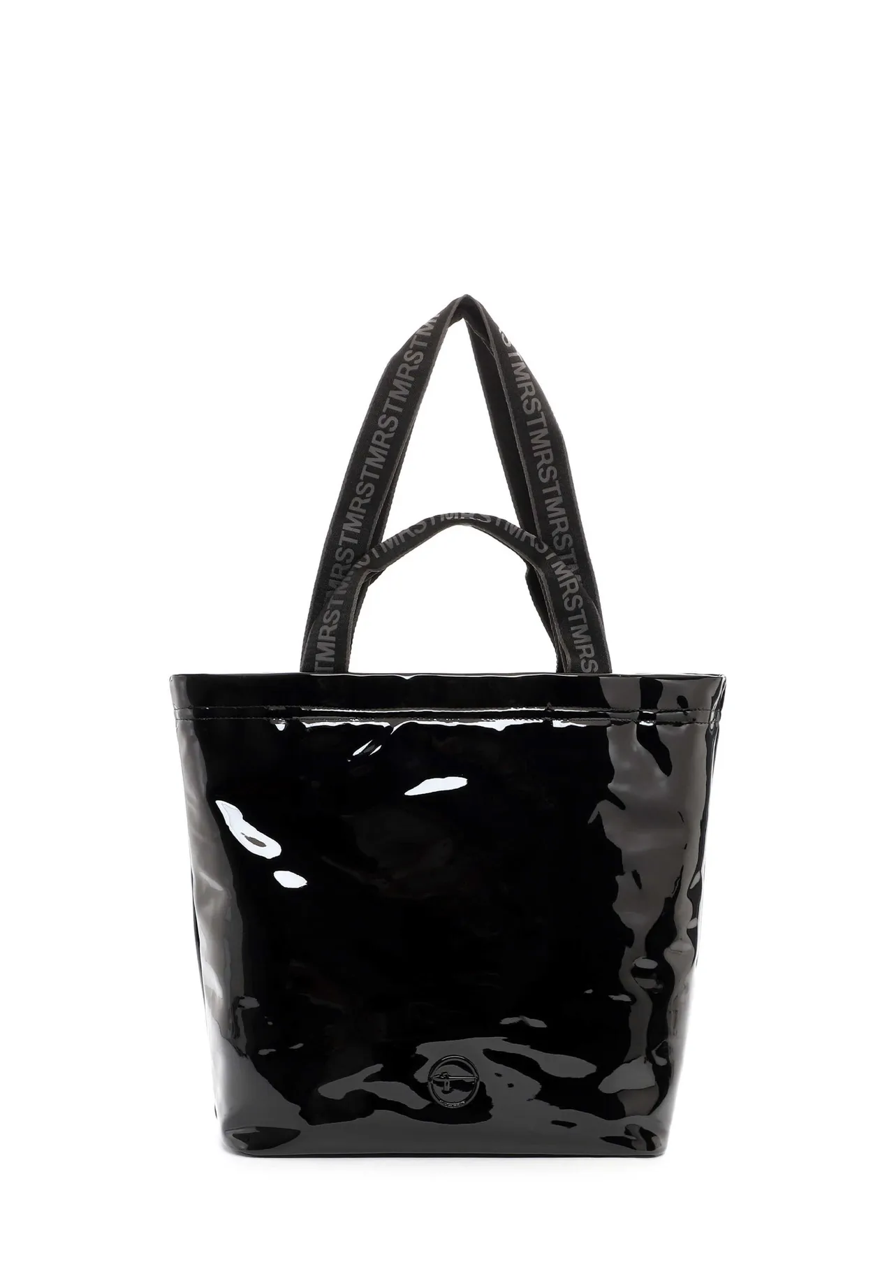 Hochglanz-Shopper mit Logo-Riemen