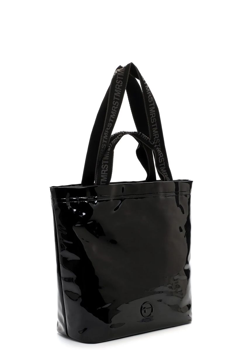 Hochglanz-Shopper mit Logo-Riemen
