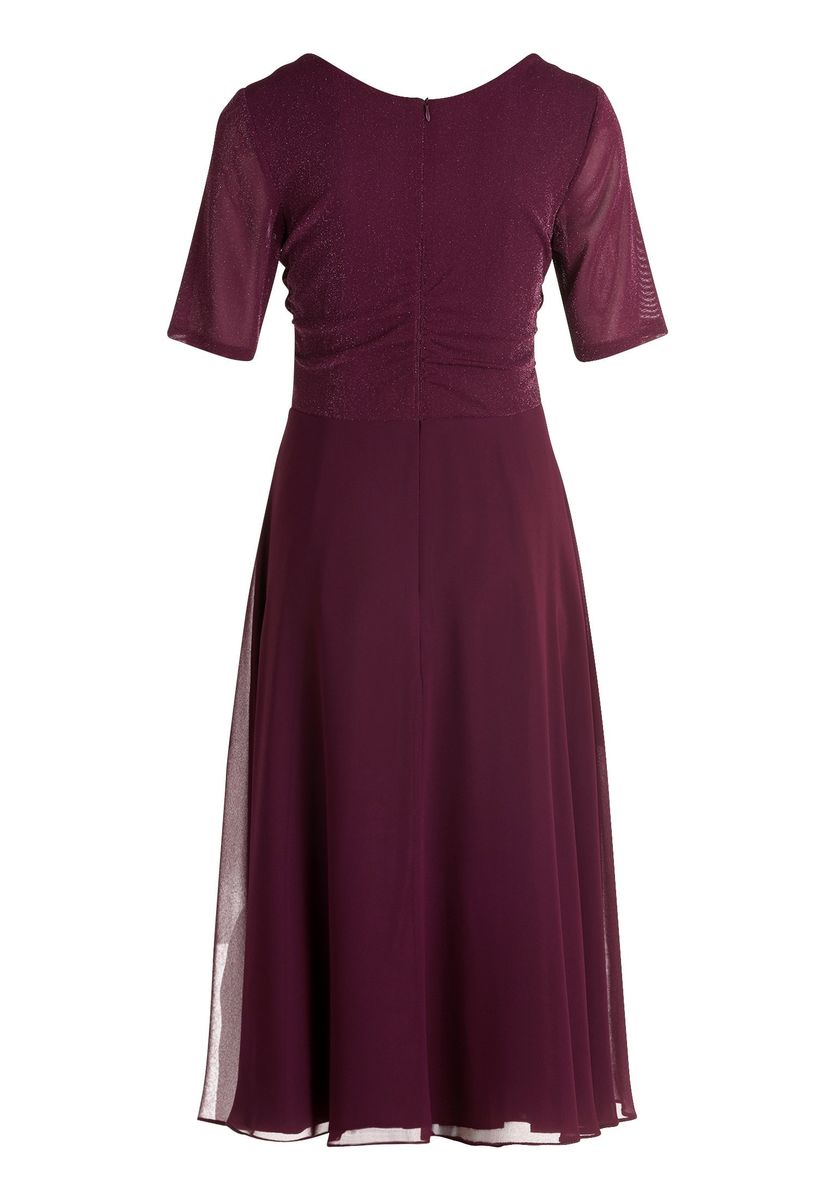 Elegantes Schimmerkleid mit Wasserfallausschnitt