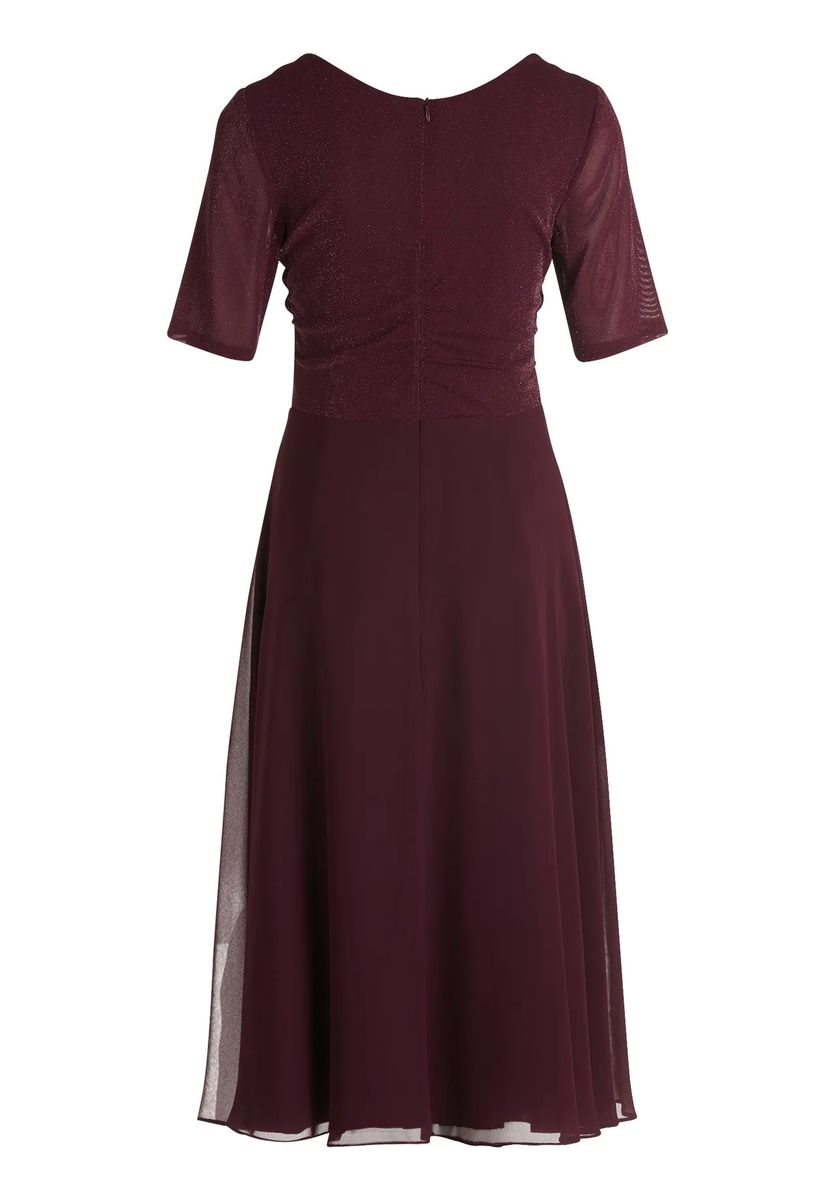 Elegantes Schimmerkleid mit Wasserfallausschnitt