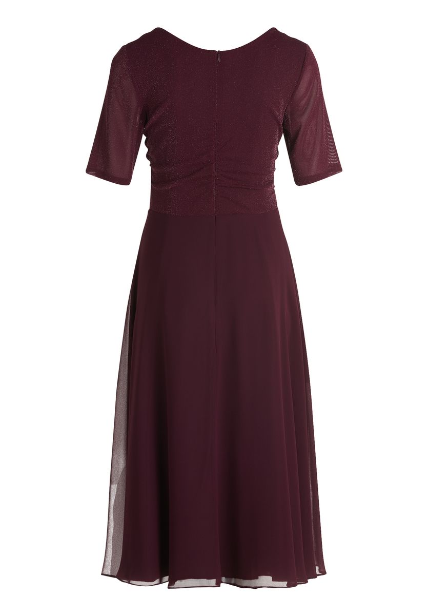 Elegantes Schimmerkleid mit Wasserfallausschnitt